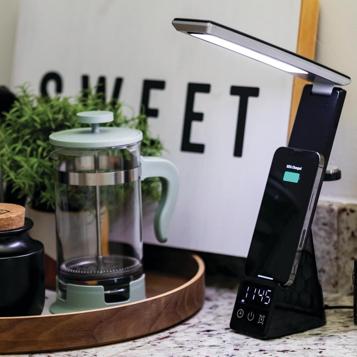 Sinaa Light 10.9' 5-in-1 LED Dimmable Wireless Charging Foldable Hinge Desk Lamp