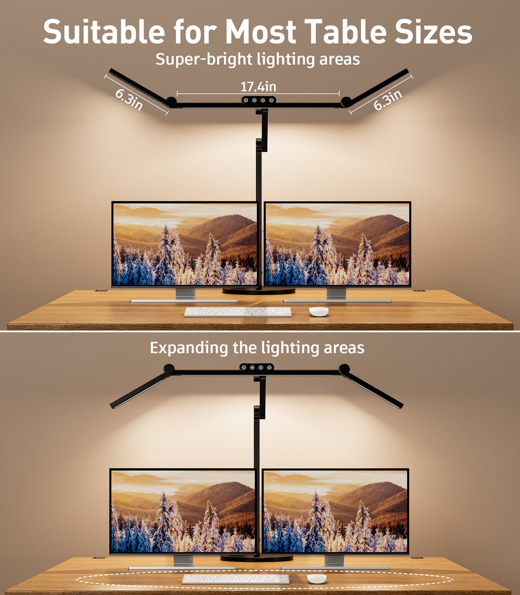Sinaa Light VicTsing 3-Light Bar Architect LED Desk Lamp, 35 Lighting Modes & 7 Joint