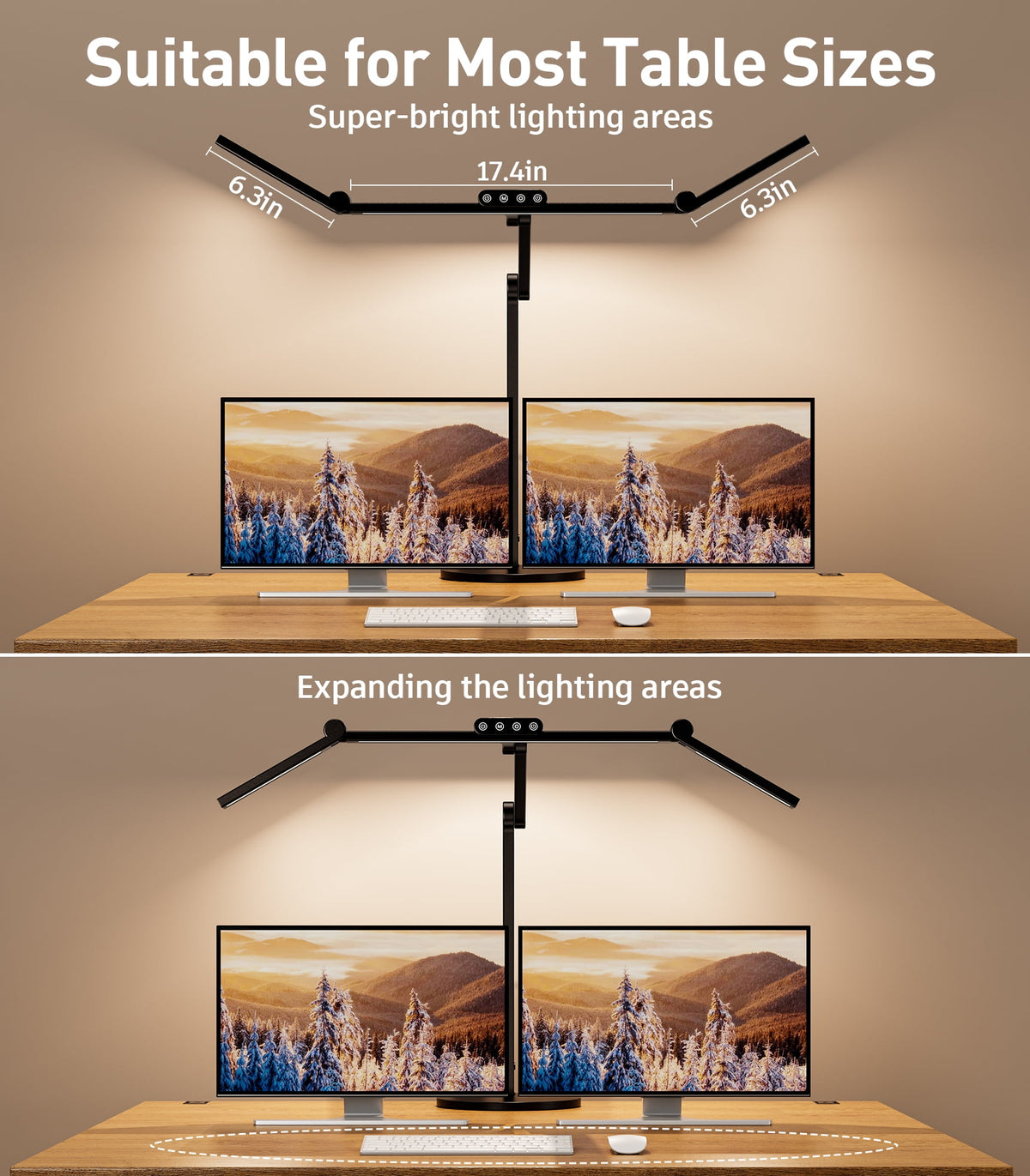 Sinaa Light VicTsing 3-Light Bar Architect LED Desk Lamp, 35 Lighting Modes & 7 Joint