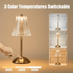 Sinaa Light Cordless Table Lamp 2 Pack, 3 Color Temperatures & Stepless Dimming, Table