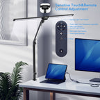 Sinaa Light CAALOGT LED Desk Lamp, Dual Head 3-Light with Remote Control and Stepless