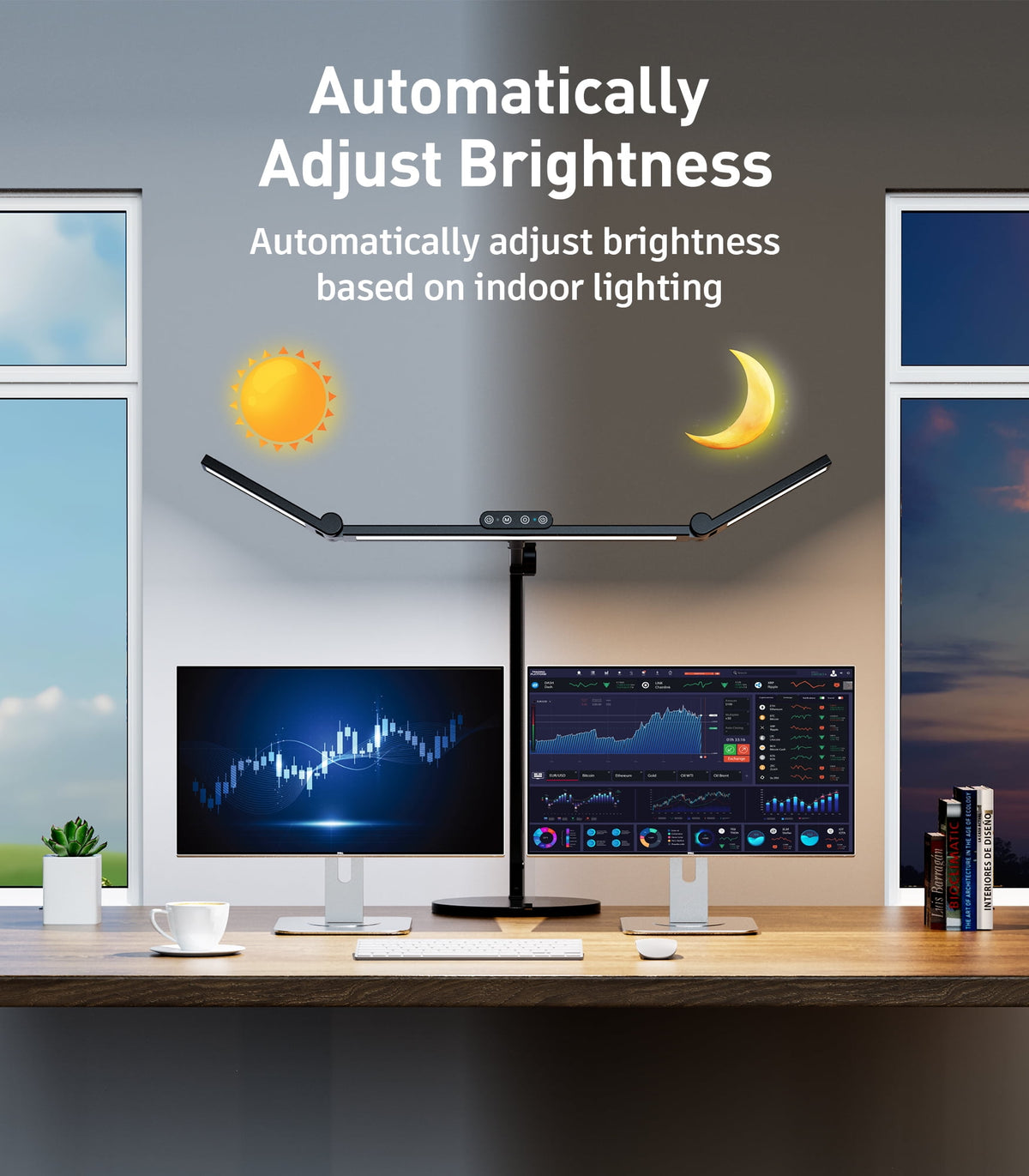 Sinaa Light VicTsing 3-Light Bar Architect LED Desk Lamp, 35 Lighting Modes & 7 Joint