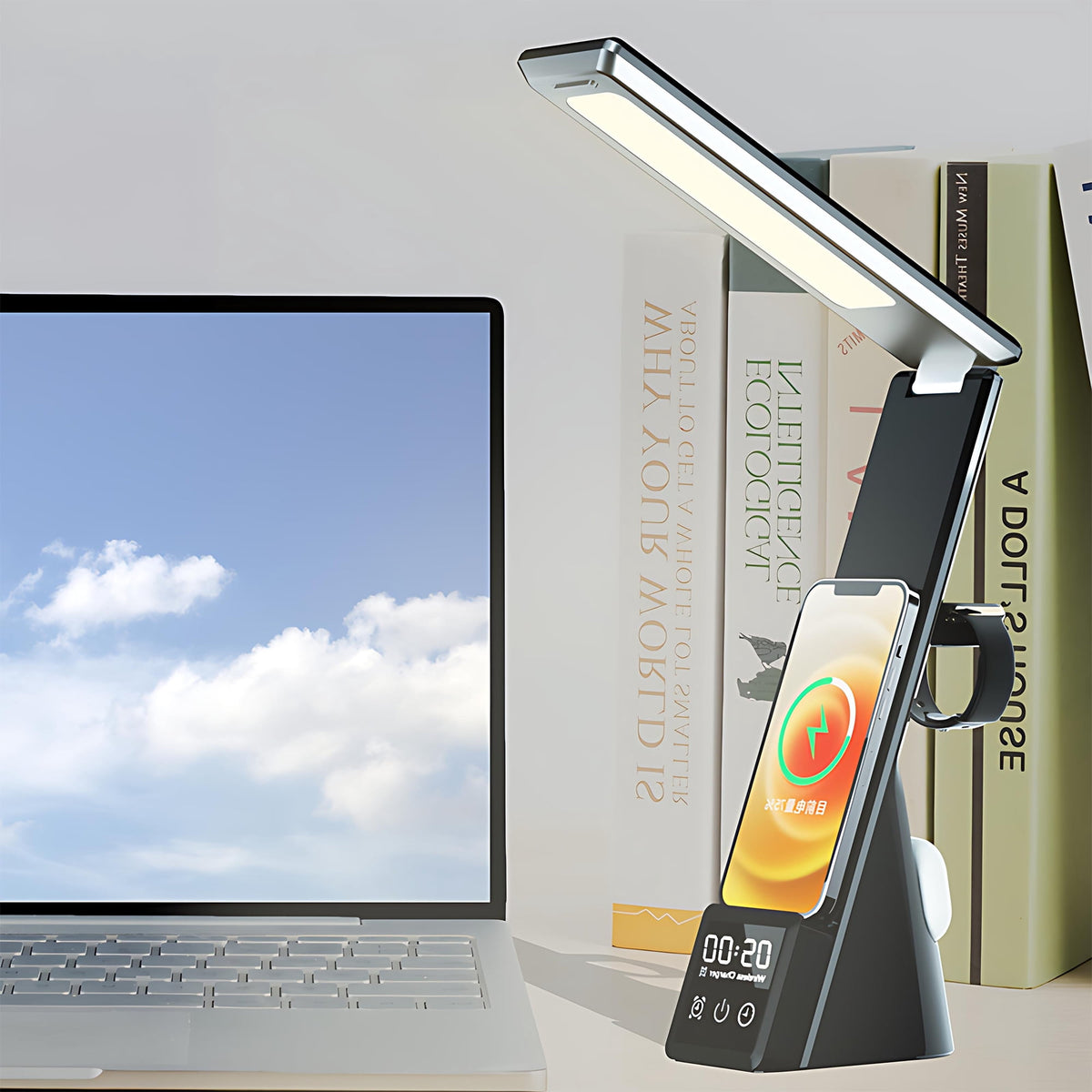 Sinaa Light LED Desk Lamp with Wireless Charging,7-in-1 Touch Control Table Lamp,15W