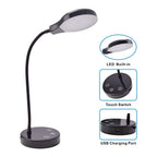 Sinaa Light LED Desk Lamp, 14.3 in, Dimmable Touch Control, Black Finish, 1-Pack