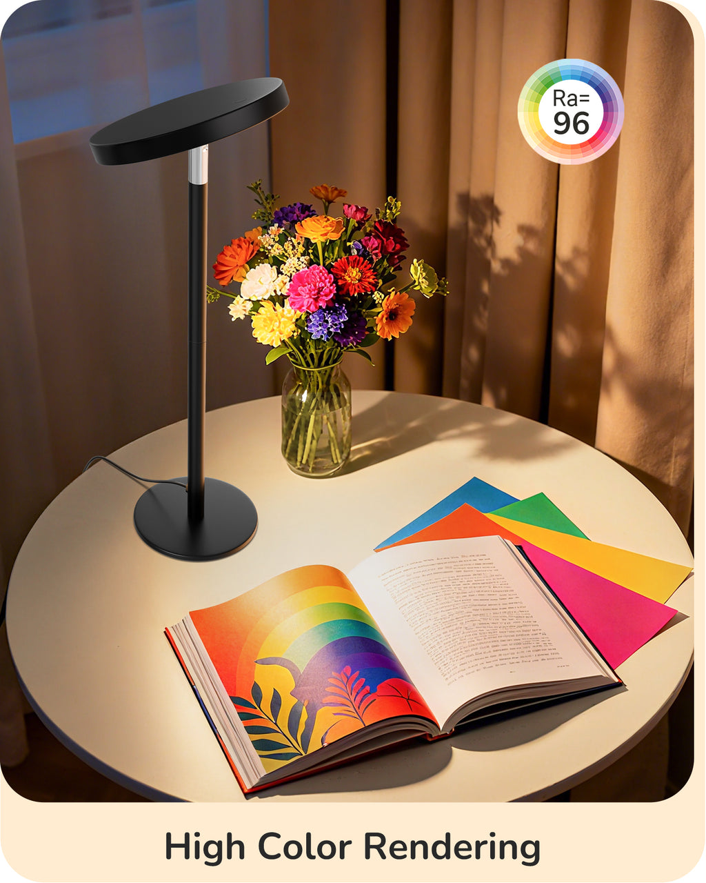Sinaa Light EDISHINE LED Table Lamp with 2 Adjustable Height, High CRI 90+, 5%-100%