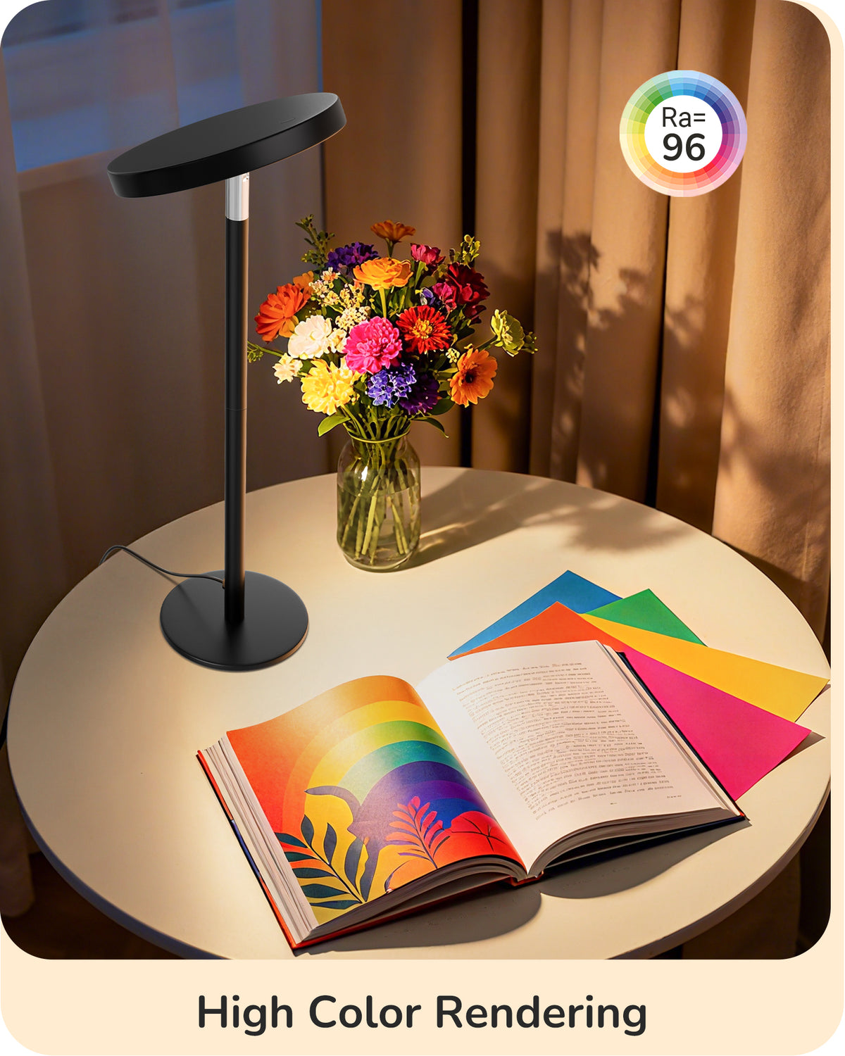 Sinaa Light EDISHINE LED Table Lamp with 2 Adjustable Height, High CRI 90+, 5%-100%