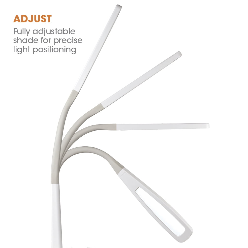 Sinaa Light OttLite Wellness Series® Desk Lamp, White – Tablet & Smart Phone Stand,