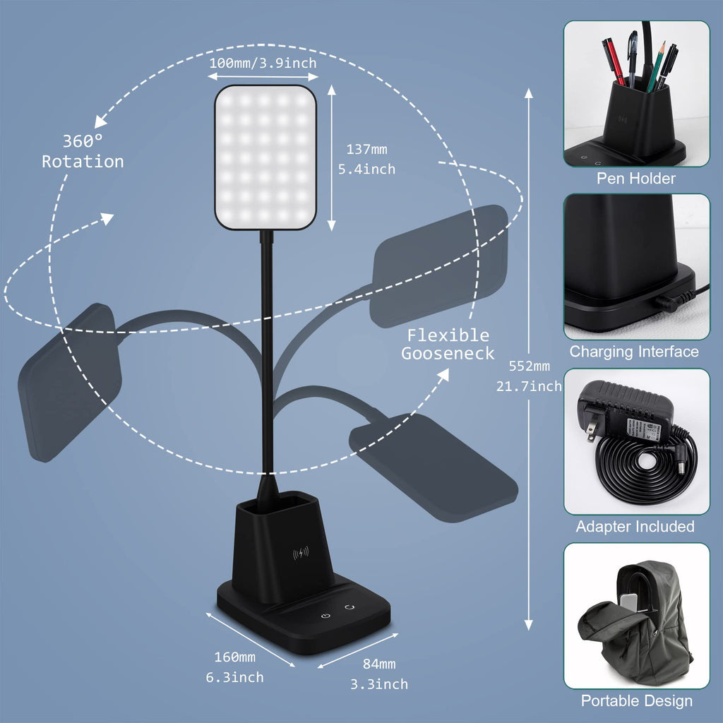 Sinaa Light Sailstar LED Desk Lamp with Wireless Charging, 3 Color Modes,CRI 85,