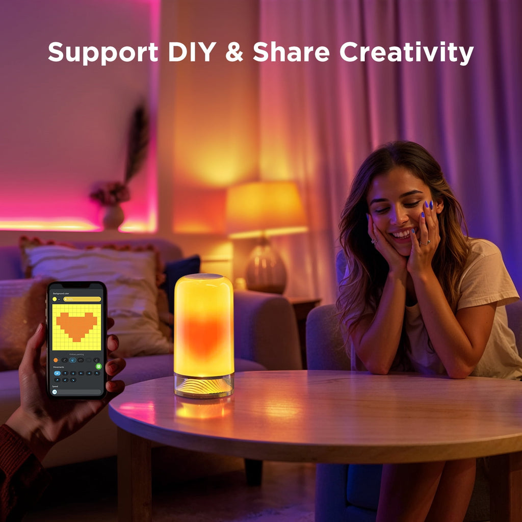Sinaa Light Govee Smart Table Lamp Bedside Lamp- RGBIC Color Changing, Dimmable, Touch