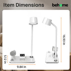 Sinaa Light Behome 4-in-1 Desk Lamp with Wireless Charger, Digital Clock & Bluetooth