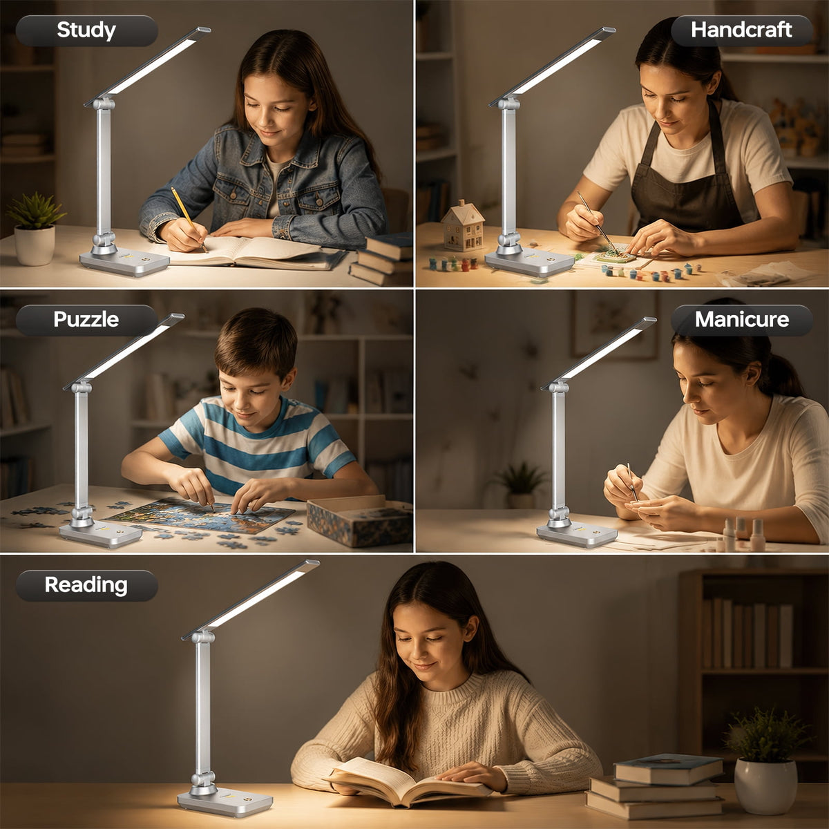 Sinaa Light LED Desk Lamp Touch Control Metal Desk Light 3 Color Modes 5 Brightness