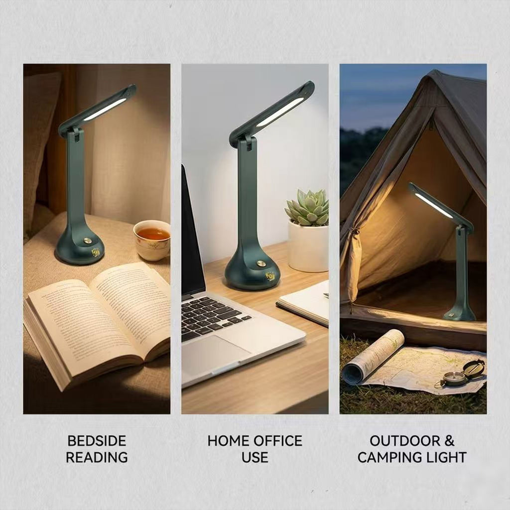 Sinaa Light Cordless Rechargeable LED Desk Lamp, Dark Green, Adjustable Head