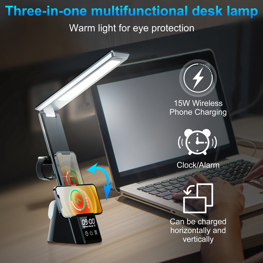Sinaa Light LED Desk Lamp with Wireless Charging,7-in-1 Touch Control Table Lamp,15W