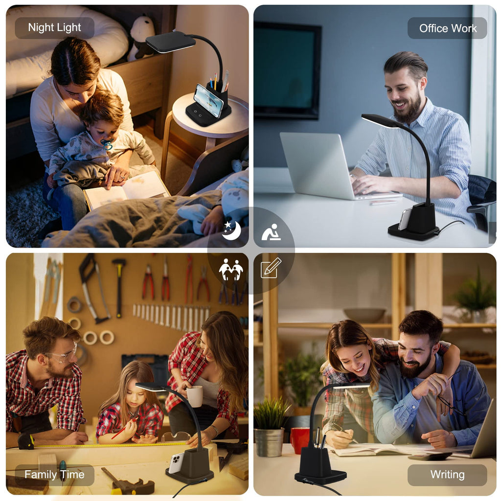 Sinaa Light Sailstar LED Desk Lamp with Wireless Charging, 3 Color Modes,CRI 85,
