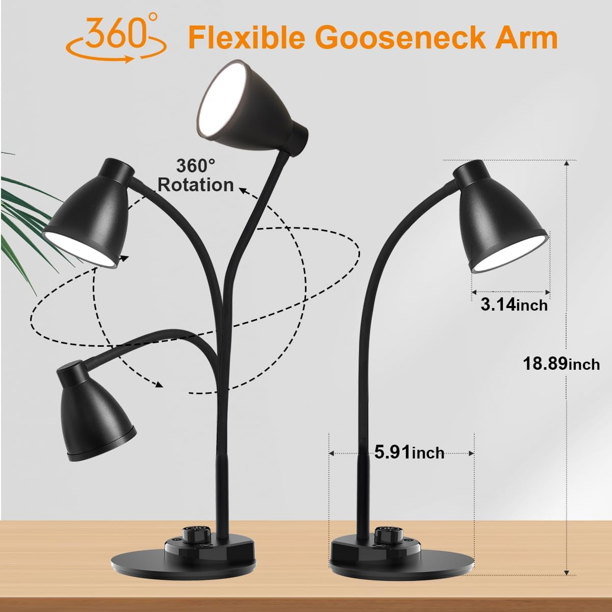 Sinaa Light BOHON LED Desk Lamp with USB Charging Port 3 Color Modes Dimmable Reading