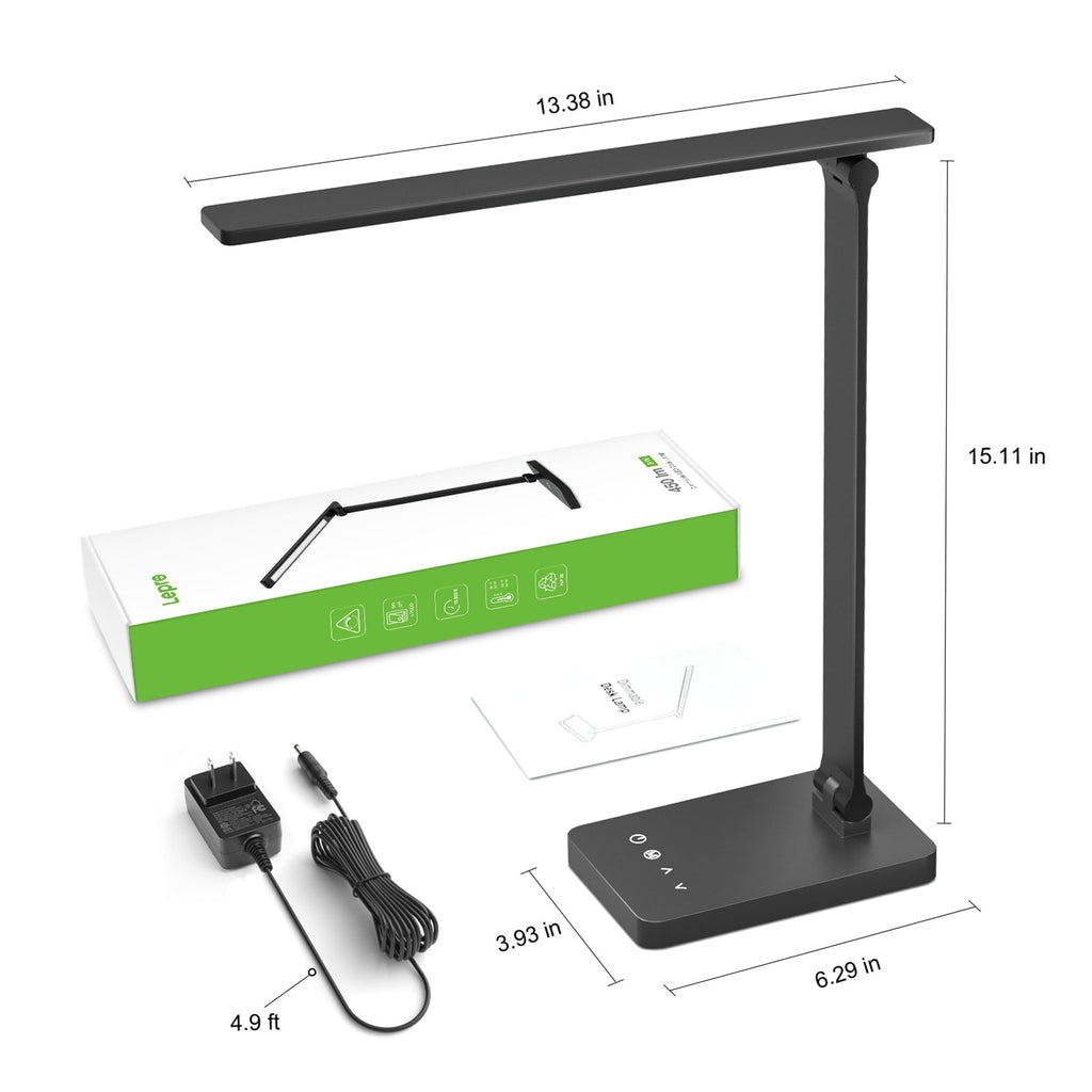 Sinaa Light LED Dimmable Reading Desk Lamp with USB Charging Port, 15W 96 LEDs 550