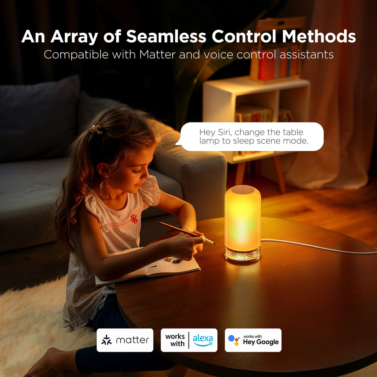 Sinaa Light Govee Smart Table Lamp Bedside Lamp- RGBIC Color Changing, Dimmable, Touch