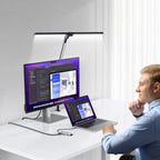 Sinaa Light CAALOGT LED Desk Lamp, Dual Head 3-Light with Remote Control and Stepless