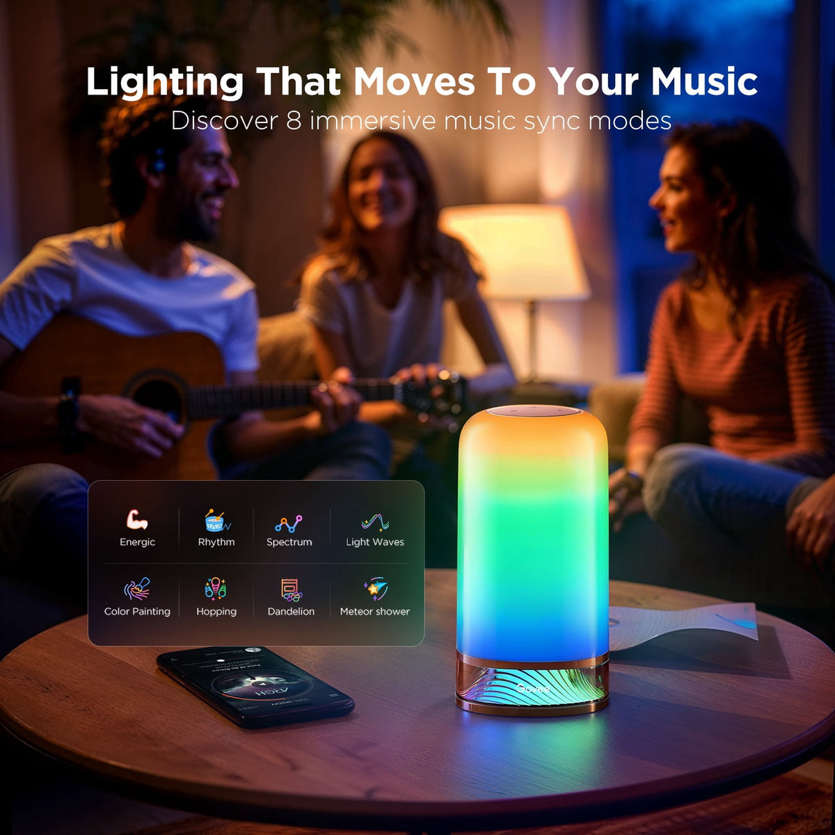 Sinaa Light Govee Smart Table Lamp Bedside Lamp- RGBIC Color Changing, Dimmable, Touch