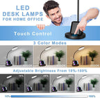 Sinaa Light Sailstar LED Desk Lamp with Wireless Charger & Pen Holder, 3 Color Modes,