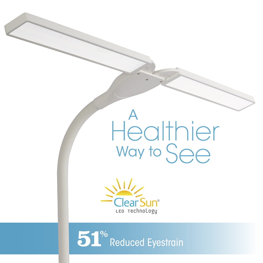 Sinaa Light OttLite Wellness Series Pivot LED Desk Lamp with Dual Shades, Touch