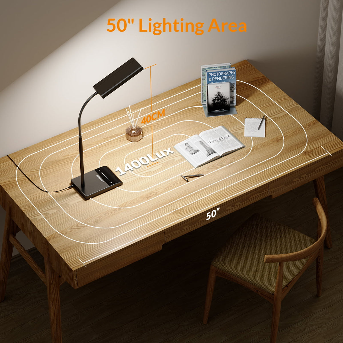 Sinaa Light LEPOWER LED Desk Lamp, 800LM LED Touch Desk Lamp for Home Office, 12W 50