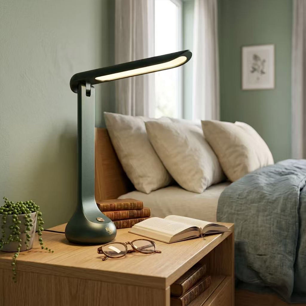 Sinaa Light Cordless Rechargeable LED Desk Lamp, Dark Green, Adjustable Head