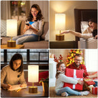 Sinaa Light NATYSWAN Bedside Table Lamps Set of 2,Touch Control Nightstand Lamp with