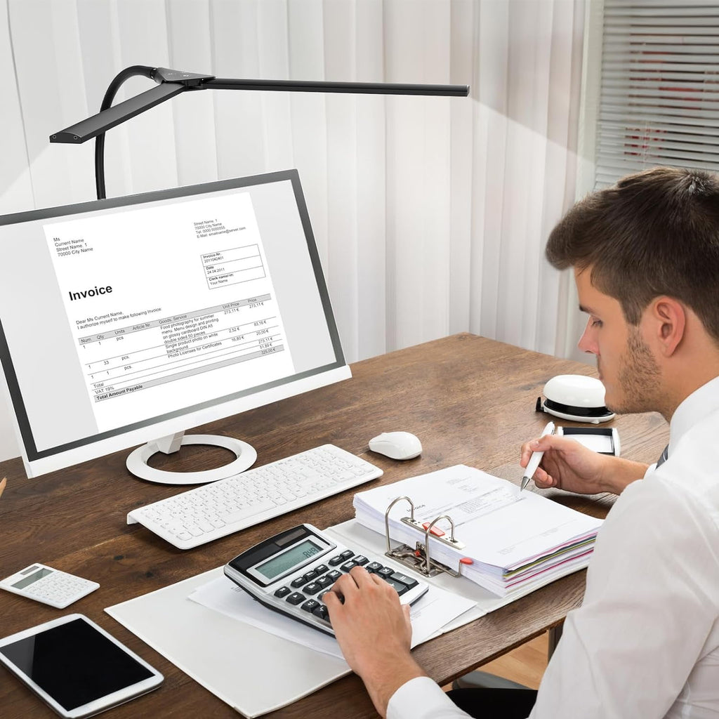 Sinaa Light LED Desk Lamps for Home Office, Double Head Monitor Light- Flexible Hose,