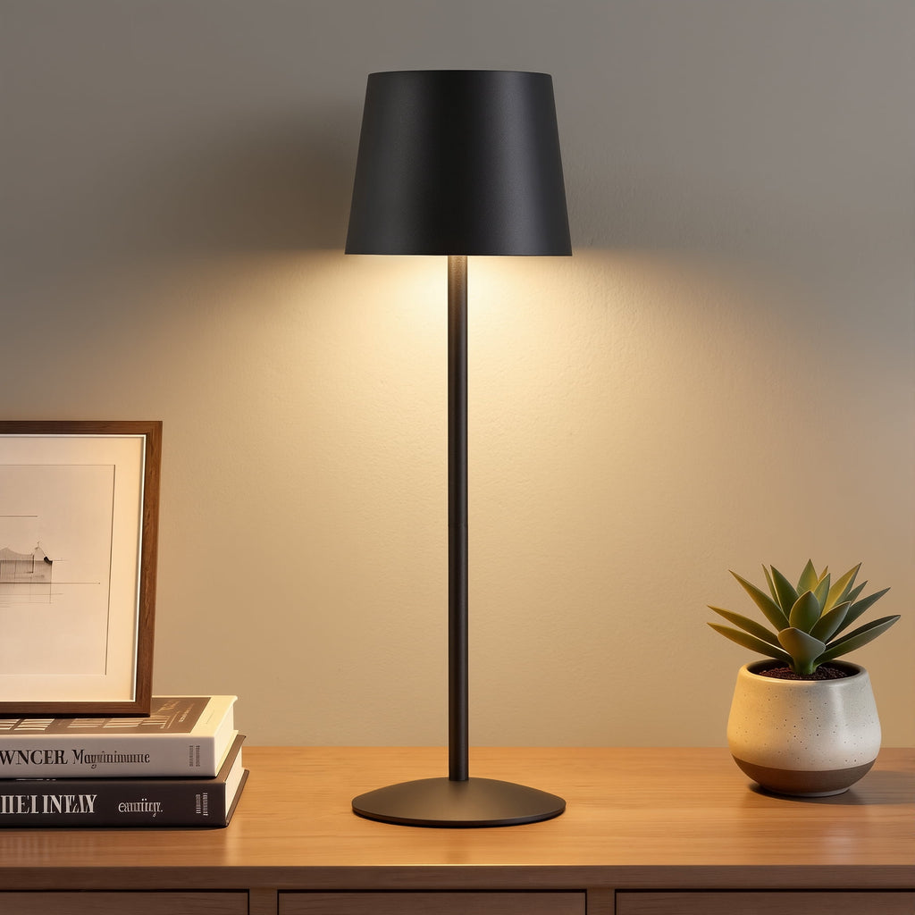 Sinaa Light NATYSWAN Modern Black LED Desk Lamps 2-Pack, Adjustable Height, Touch