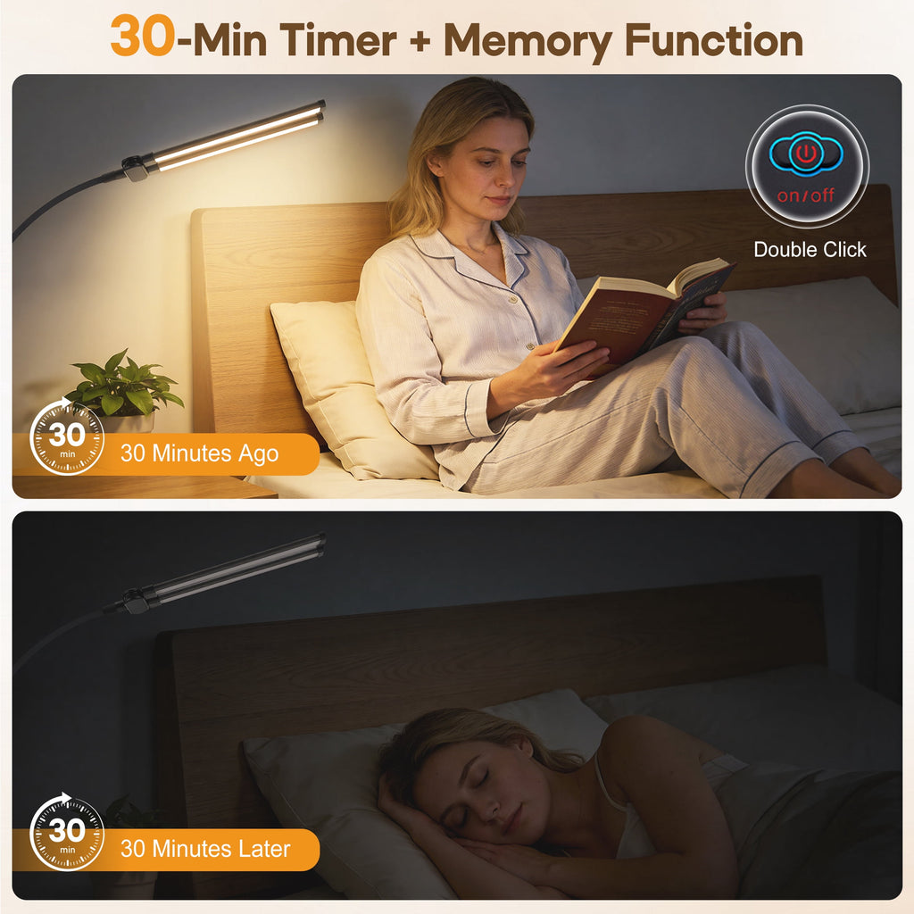 Sinaa Light LED Desk Lamp with Clamp- 24W Dual Monitor Light, Ultra Wide Architect