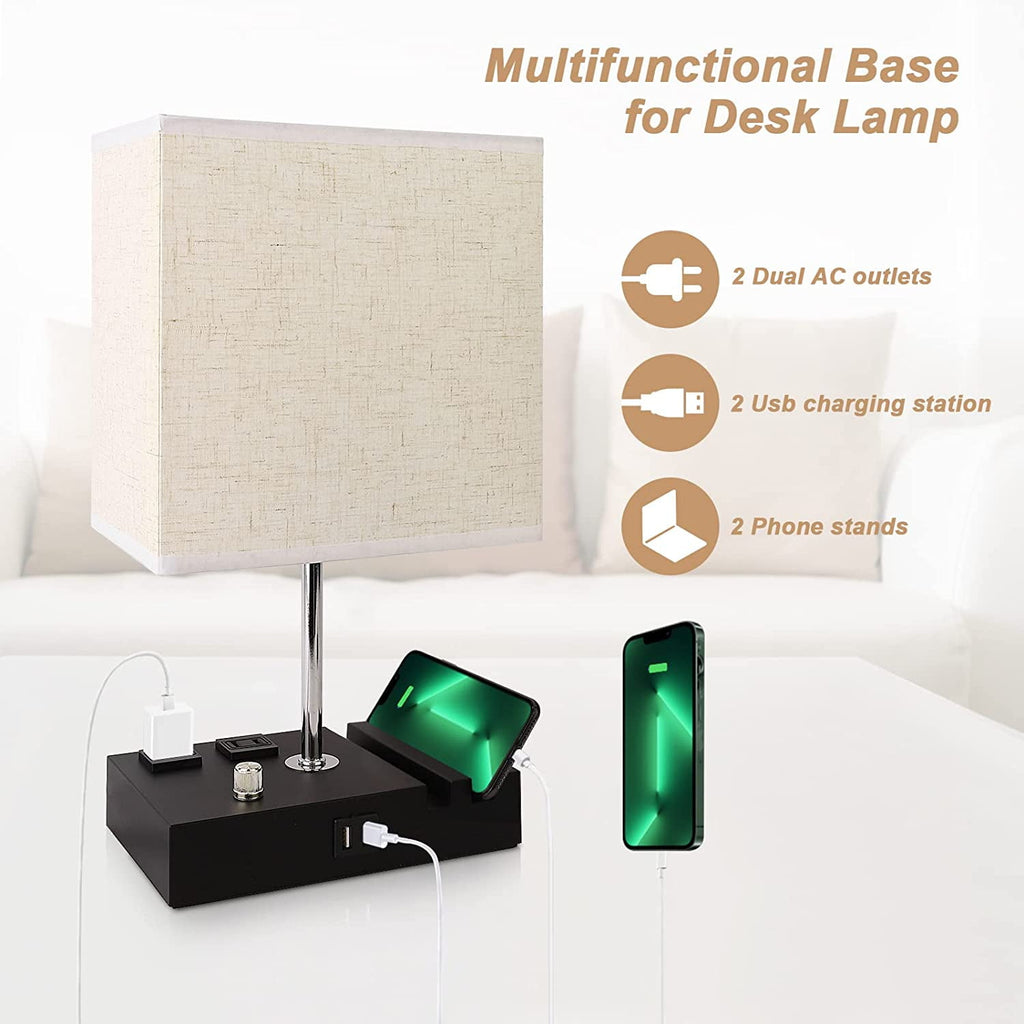 Sinaa Light Bedside Table Lamp for Bedroom with Dual Fast USB Charging Ports, Fully