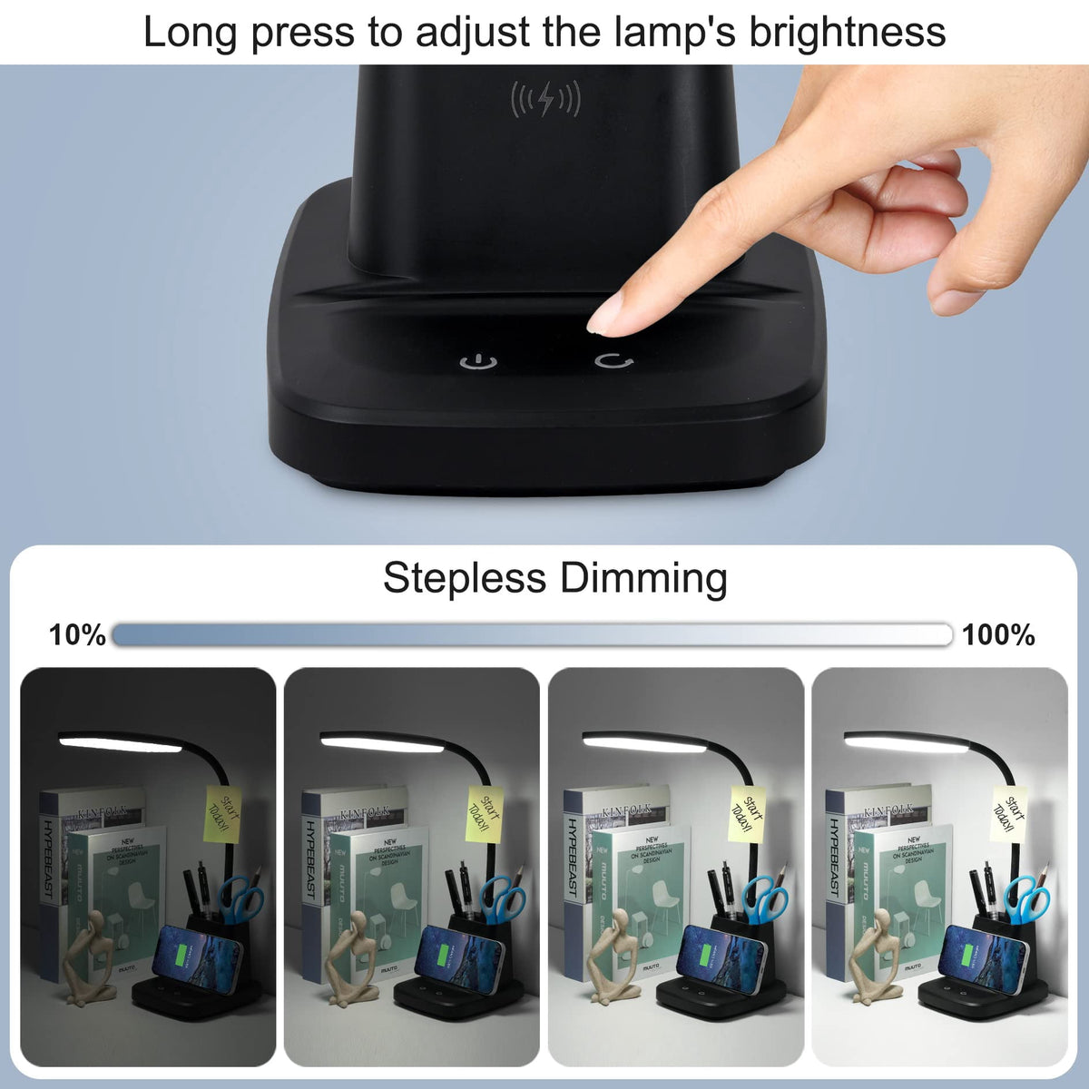Sinaa Light Sailstar LED Desk Lamp with Wireless Charging, 3 Color Modes,CRI 85,