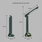 Sinaa Light Cordless Rechargeable LED Desk Lamp, Dark Green, Adjustable Head