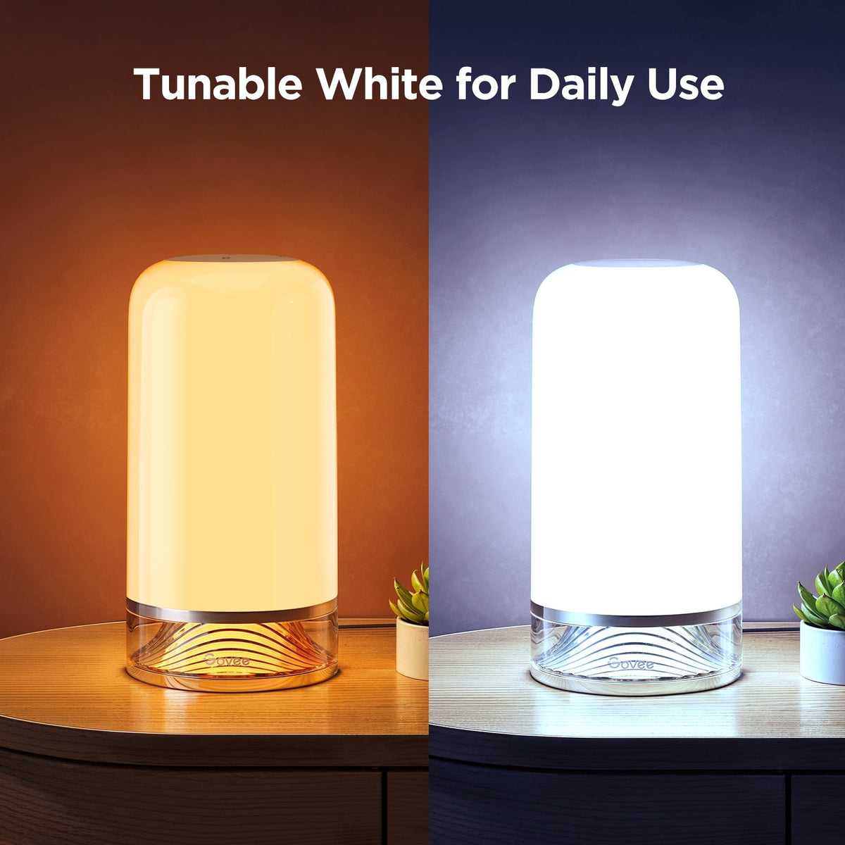 Sinaa Light Govee Smart Table Lamp Bedside Lamp- RGBIC Color Changing, Dimmable, Touch