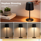 Sinaa Light NATYSWAN Modern Black LED Desk Lamps 2-Pack, Adjustable Height, Touch