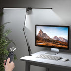 Sinaa Light CAALOGT LED Desk Lamp, Dual Head 3-Light with Remote Control and Stepless