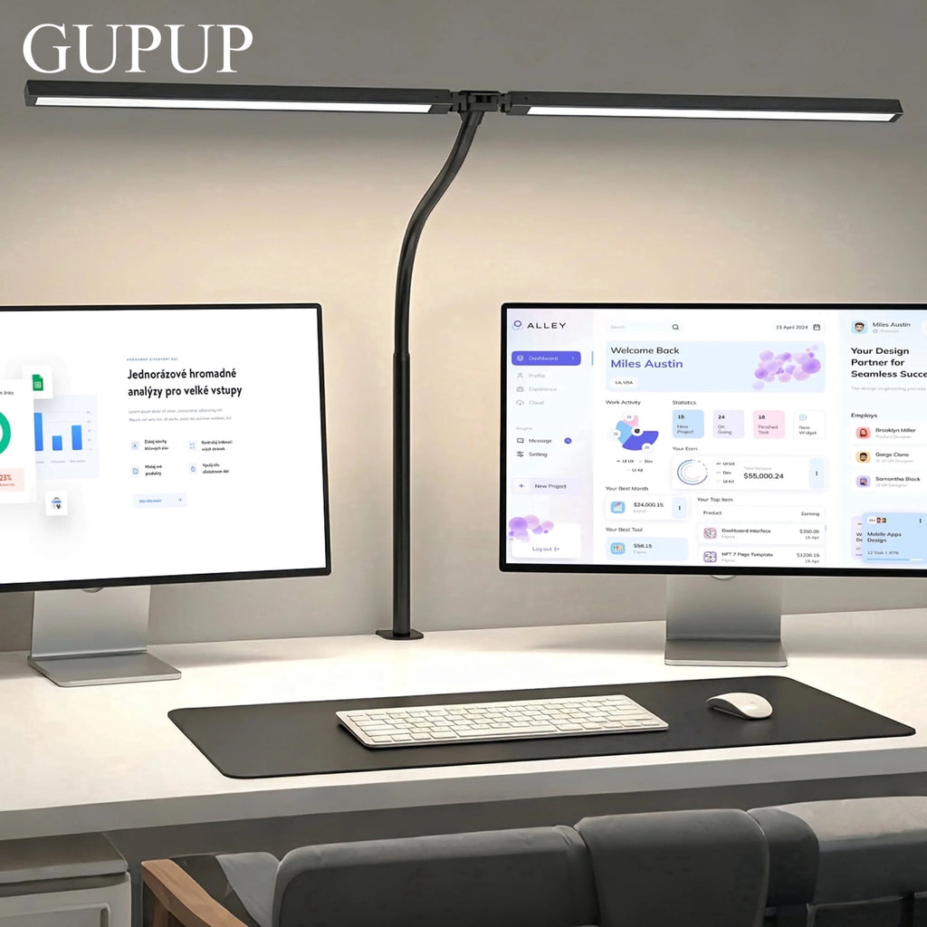 Sinaa Light GUPUP LED Clip-on Desk Lamp, Eye Caring Dimmable Reading Light, Usb Power