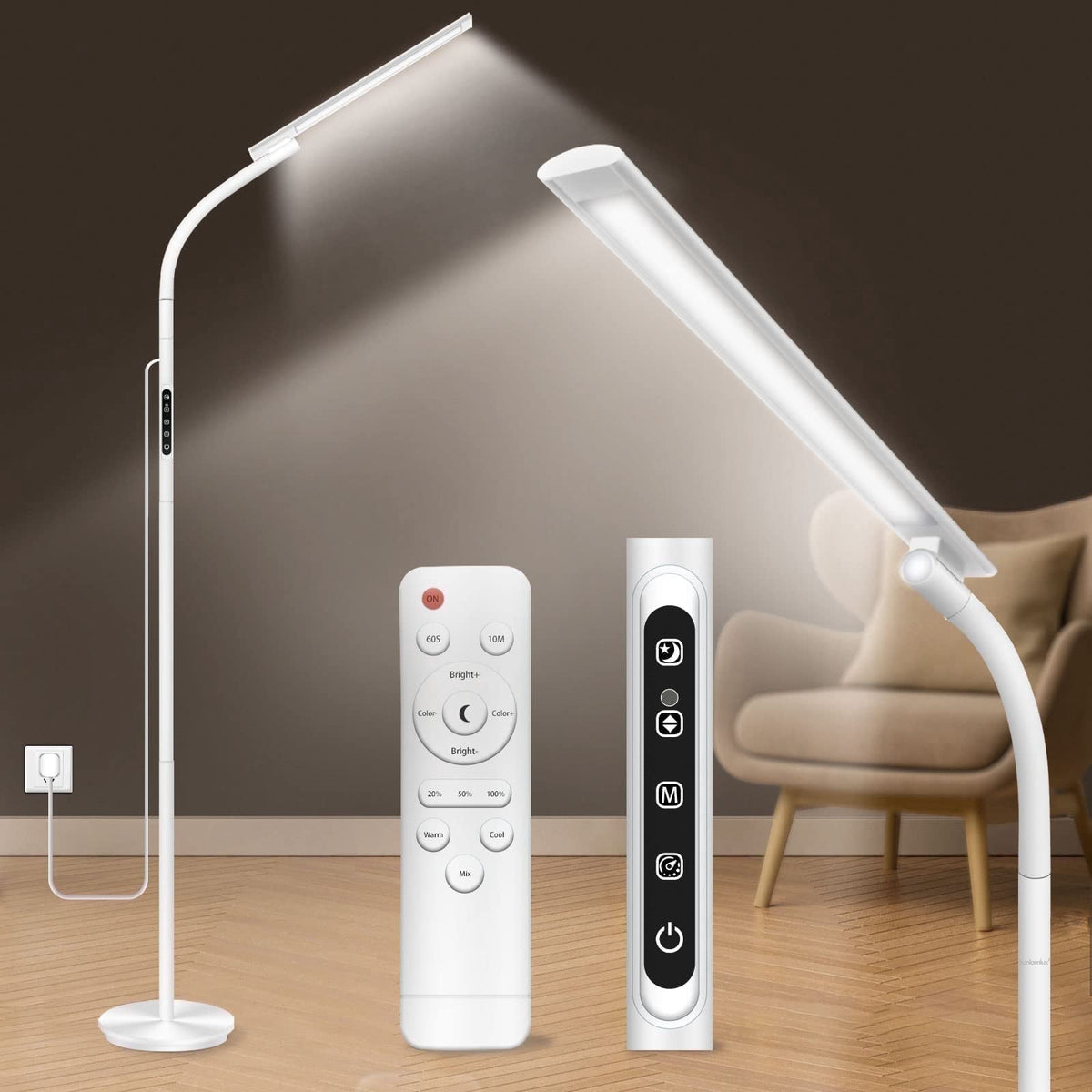 Sinaa Light Light Therapy Lamp, UV-Free 10000 Lux Sun Lamp, Daylight Lamp with 2 in 1