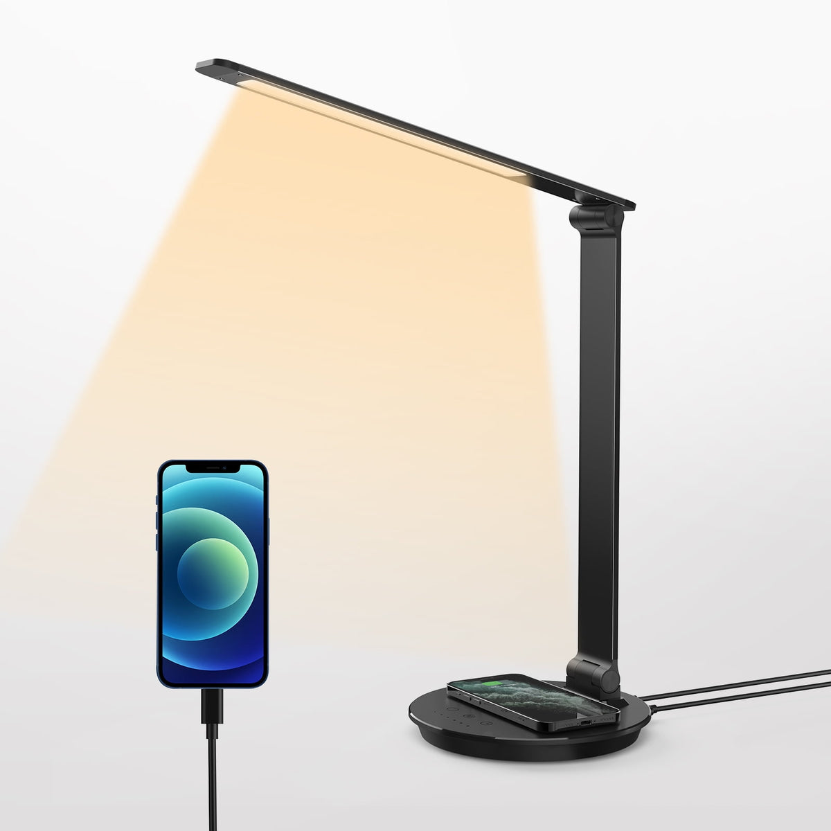 Sinaa Light LED Desk Lamp with Usb Port Wireless Charging Charger Touch Control 5