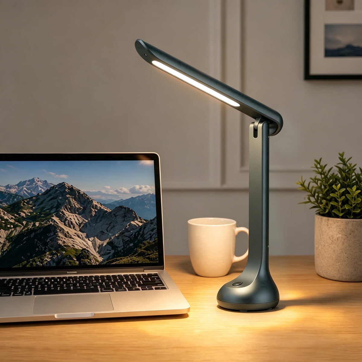 Sinaa Light Cordless Rechargeable LED Desk Lamp, Dark Green, Adjustable Head