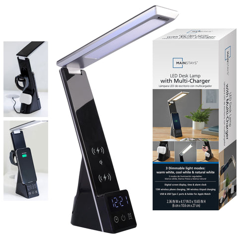 Sinaa Light 10.9' 5-in-1 LED Dimmable Wireless Charging Foldable Hinge Desk Lamp