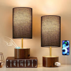Sinaa Light NATYSWAN Bedside Table Lamps Set of 2,Touch Control Nightstand Lamp with