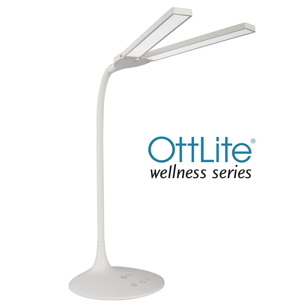 Sinaa Light OttLite Wellness Series Pivot LED Desk Lamp with Dual Shades, Touch