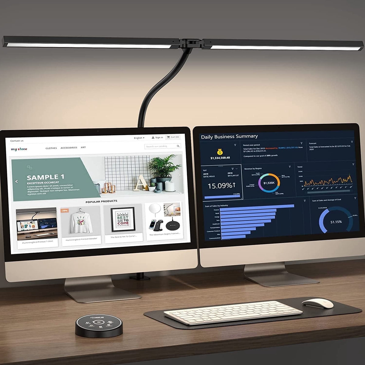 Sinaa Light LED Desk Lamp for Home Office- 24W Architect Table Lamp with Clamp