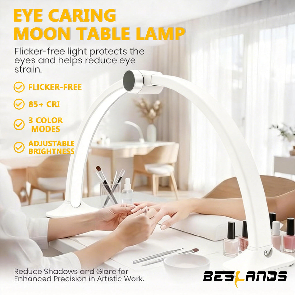 Sinaa Light 29-inch Foldable Half-Moon LED Desk Lamp with Digital