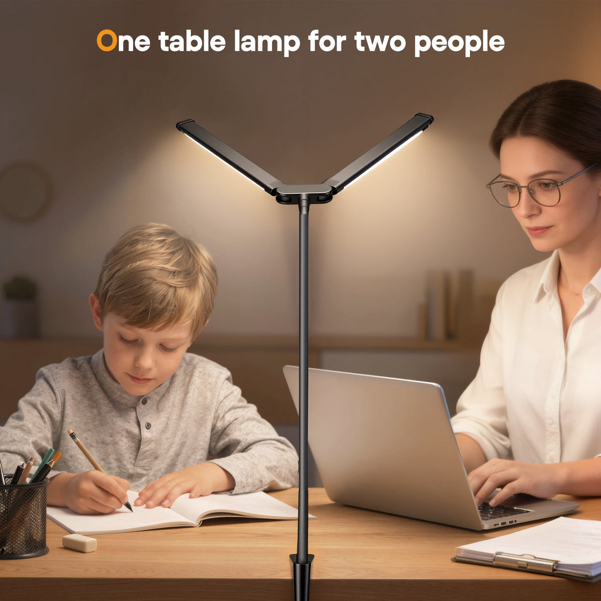 Sinaa Light LED Desk Lamp with Clamp- 24W Dual Monitor Light, Ultra Wide Architect
