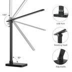Sinaa Light LED Dimmable Reading Desk Lamp with USB Charging Port, 15W 96 LEDs 550