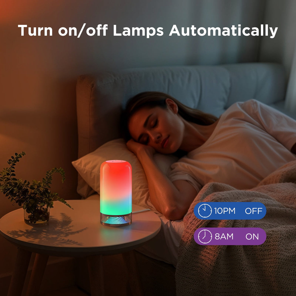 Sinaa Light Govee Smart Table Lamp Bedside Lamp- RGBIC Color Changing, Dimmable, Touch