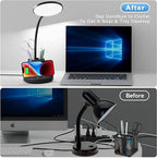 Sinaa Light Sailstar LED Desk Lamp with Wireless Charger & Pen Holder, 3 Color Modes,
